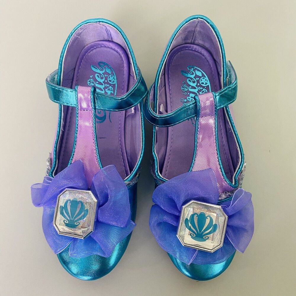 Disney Ariel Little Mermaid Heel Dress Up Shoes Girls Size 13/1 Costume Princess - Picture 9 of 10
